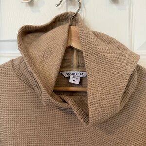 Athleta Coaster Luxe Waffle Hoodie, Size M, Oatmeal, EUC